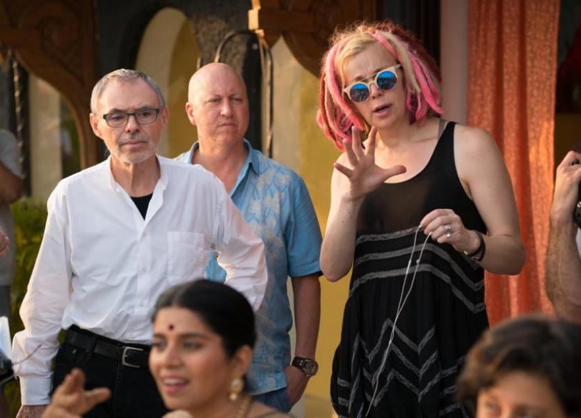 Director Lana Wachowski and John Toll on the set of Sense8